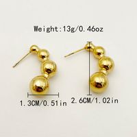 1 Pair Modern Style Artistic Commute Round Plating 304 Stainless Steel 14K Gold Plated Ear Studs sku image 1