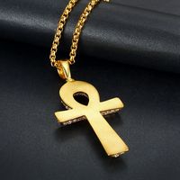 Hip-hop Cross Stainless Steel Inlay Artificial Diamond Unisex Charms Necklace main image 3