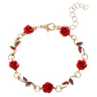 Romantic Rose Alloy Plating Women's Bracelets Earrings Necklace sku image 2