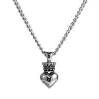 Hip-hop Heart Shape Crown Titanium Steel Pendant Necklace main image 3