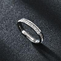 Classic Style Solid Color Stainless Steel Inlay Artificial Diamond Couple Rings main image 2