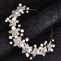 Women's Elegant Sweet Flower Artificial Pearl Alloy Resin Hair Band sku image 1