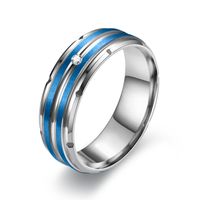 Simple Style Lines Stainless Steel Plating Couple Rings main image 3