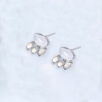 1 Pair Casual Simple Style Geometric Plating Inlay Copper Artificial Gemstones Gold Plated Silver Plated Earrings sku image 4