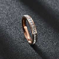 Streetwear Solid Color Stainless Steel Inlay Artificial Diamond Unisex Rings main image 3