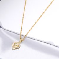Casual Vintage Style Simple Style Heart Shape Copper Plating Inlay Zircon 18k Gold Plated Pendant Necklace main image 1