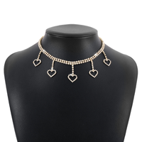 Modern Style Sweet Heart Shape Rhinestone Women's Necklace sku image 1