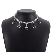 Modern Style Sweet Heart Shape Rhinestone Women's Necklace sku image 2