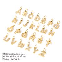 Streetwear Letter Stainless Steel Inlay Zircon Charms Jewelry Accessories main image 2