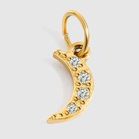 Streetwear Letter Stainless Steel Inlay Zircon Charms Jewelry Accessories sku image 2