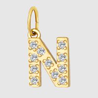 Streetwear Letter Stainless Steel Inlay Zircon Charms Jewelry Accessories sku image 37