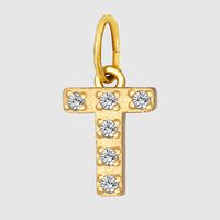 Streetwear Letter Stainless Steel Inlay Zircon Charms Jewelry Accessories sku image 7