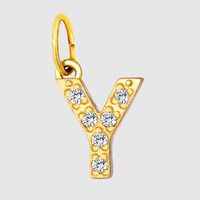 Streetwear Letter Stainless Steel Inlay Zircon Charms Jewelry Accessories sku image 4