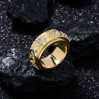 Casual Simple Style Sun Star Moon Copper Inlay Zircon Rhodium Plated Rings main image 3