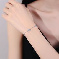 Casual Sweet Round Square Sterling Silver Plating Inlay Zircon Silver Plated Bracelets main image 3