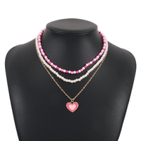 Sweet Heart Shape Alloy Women's Layered Necklaces sku image 3