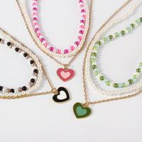 Sweet Heart Shape Alloy Women's Layered Necklaces main image 5