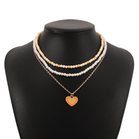 Sweet Heart Shape Alloy Women's Layered Necklaces sku image 5