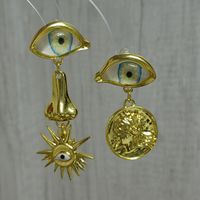 1 Pair Funny Eye Copper Drop Earrings sku image 1