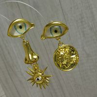 1 Pair Funny Eye Copper Drop Earrings main image 5