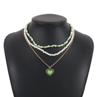 Sweet Heart Shape Alloy Women's Layered Necklaces sku image 1