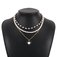Sweet Heart Shape Alloy Women's Layered Necklaces sku image 2