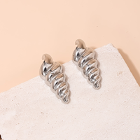1 Pair Ig Style Simple Style Conch Plating Three-dimensional Alloy Ear Studs main image 5