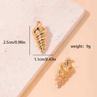 1 Pair Ig Style Simple Style Conch Plating Three-dimensional Alloy Ear Studs main image 2