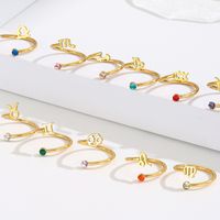 Glam Constellation Stainless Steel Plating Inlay Zircon Open Rings main image 1