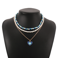Sweet Heart Shape Alloy Women's Layered Necklaces sku image 4