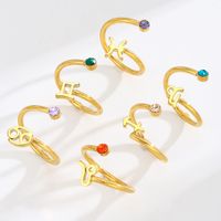 Glam Constellation Stainless Steel Plating Inlay Zircon Open Rings main image 5