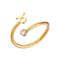 Glam Constellation Stainless Steel Plating Inlay Zircon Open Rings sku image 2