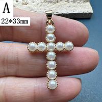 Simple Style Cross Imitation Pearl Plating Jewelry Accessories sku image 2