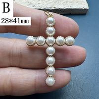Simple Style Cross Imitation Pearl Plating Jewelry Accessories sku image 3