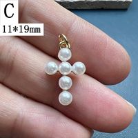 Simple Style Cross Imitation Pearl Plating Jewelry Accessories sku image 1