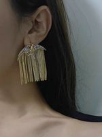 1 Pair Streetwear Bird Tassel Copper Drop Earrings main image 5