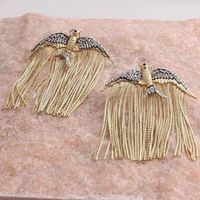 1 Pair Streetwear Bird Tassel Copper Drop Earrings main image 1