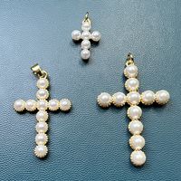 Simple Style Cross Imitation Pearl Plating Jewelry Accessories main image 1