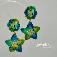 1 Pair Sweet Flower Resin Drop Earrings main image 5