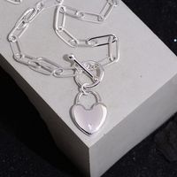Simple Style Heart Shape Copper Toggle Pendant Necklace main image 4
