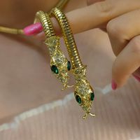 Glam Streetwear Animal Copper Inlay Rhinestones Earrings Necklace Jewelry Set sku image 2