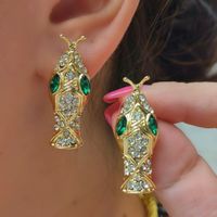 Glam Streetwear Animal Copper Inlay Rhinestones Earrings Necklace Jewelry Set sku image 1