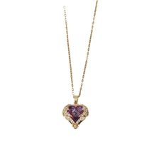 Romantic Heart Shape Titanium Steel Copper Plating Inlay Zircon Pendant Necklace main image 4