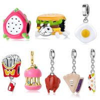 Original Design Apple French Fries Egg Sterling Silver Epoxy Jewelry Accessories main image 1