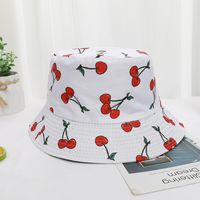 Women's Pastoral Simple Style Cherry Printing Wide Eaves Bucket Hat main image 5