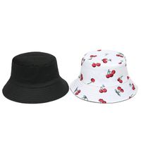 Women's Pastoral Simple Style Cherry Printing Wide Eaves Bucket Hat main image 2