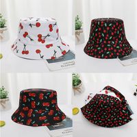Women's Pastoral Simple Style Cherry Printing Wide Eaves Bucket Hat main image 1