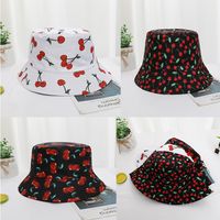 Women's Pastoral Simple Style Cherry Printing Wide Eaves Bucket Hat main image 6