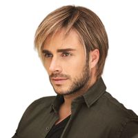 Men's Retro Casual Party Street High Temperature Wire Side Fringe Short Straight Hair Wigs main image 5