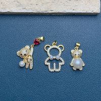 Simple Style Bear Copper Plating Inlay Rhinestones Jewelry Accessories main image 1